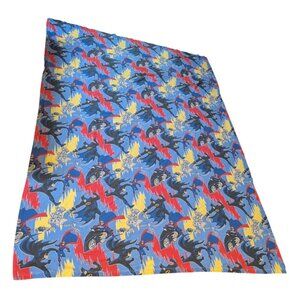 Vintage Batman Robin DC Comics Dorm Flat Bed Sheet All Over Print Size Twin XL